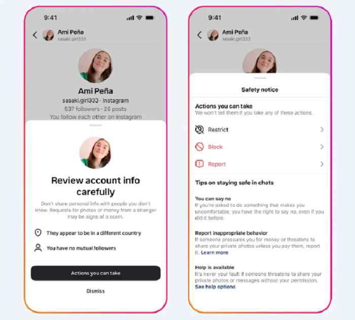 Instagram tung ra các tính năng an toàn mới để bảo vệ thanh thiếu niên khỏi nạn tống tiền tình dục