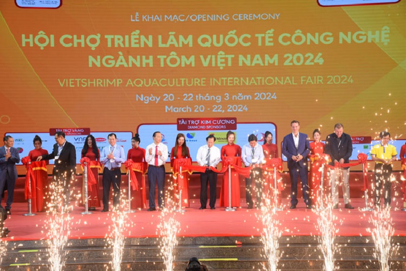 Khai mạc hội chợ triển lãm quốc tế công nghệ ngành tôm Việt Nam năm 2024 tại Cà Mau