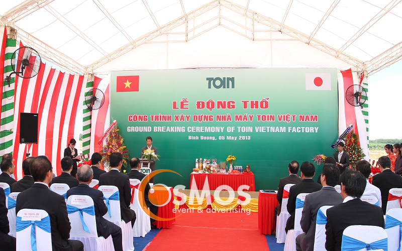 Tổ chức sự kiện lễ khởi công nhà máy Toin Việt Nam tại Bình Dương