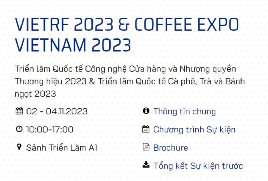 Coffee Expo Vietnam 2023 là triển lãm thương mại nổi bật nhất trong năm 2023