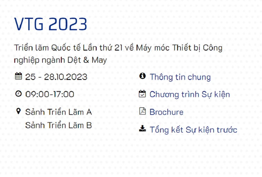 Triển lãm Quốc tế Lần thứ 21 về Máy móc Thiết bị Công nghiệp ngành Dệt & May