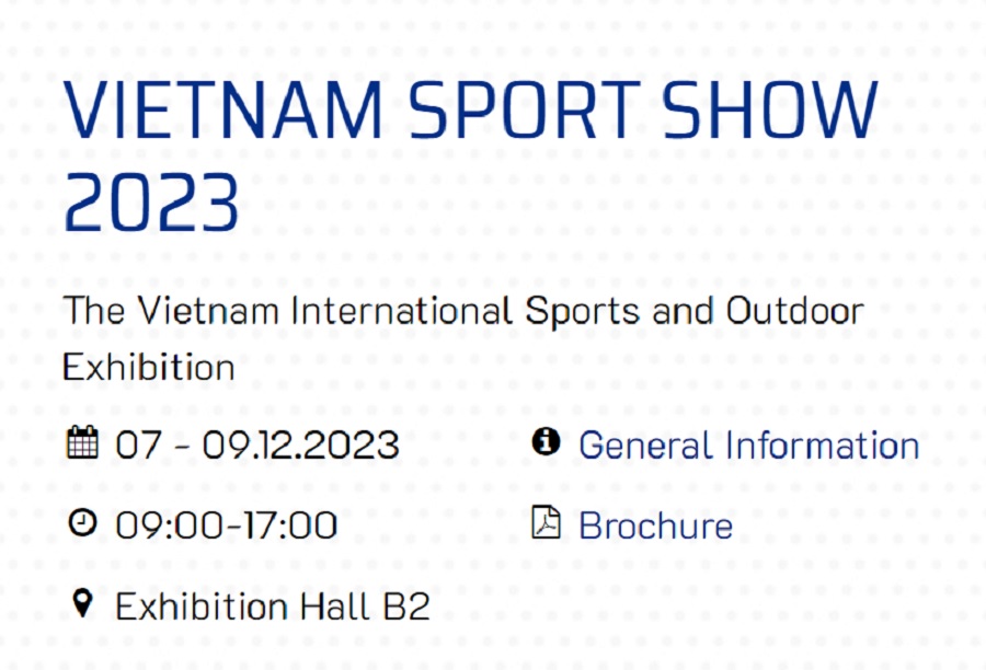 VIETNAM SPORT SHOW 2023 - Triển lãm quốc tế Thiết bị & Sản phẩm thể thao Việt Nam