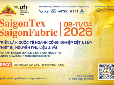 Sắp diễn ra triển lãm quốc tế SAIGONTEX & SAIGONFABRIC 2026 tại TP.HCM